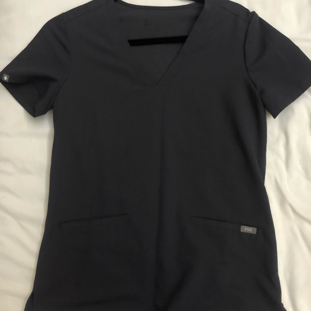 DARK GREY FIGS SCRUB TOP XS